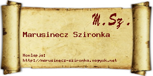 Marusinecz Szironka névjegykártya